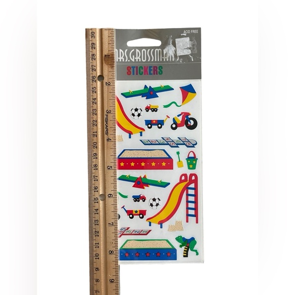 VTG Mrs Grossman’s Stickers 1995 Playground 3 Sheets New Sand Box Toys Slides - Picture 3 of 3